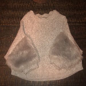 Cat & Jack fur sleeved sweater